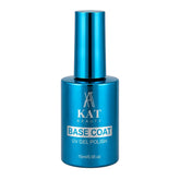 Lọ sơn lót móng tay KAT Beauty Base Coat Gel màu xanh dương kim loại bóng bẩy từ My Store