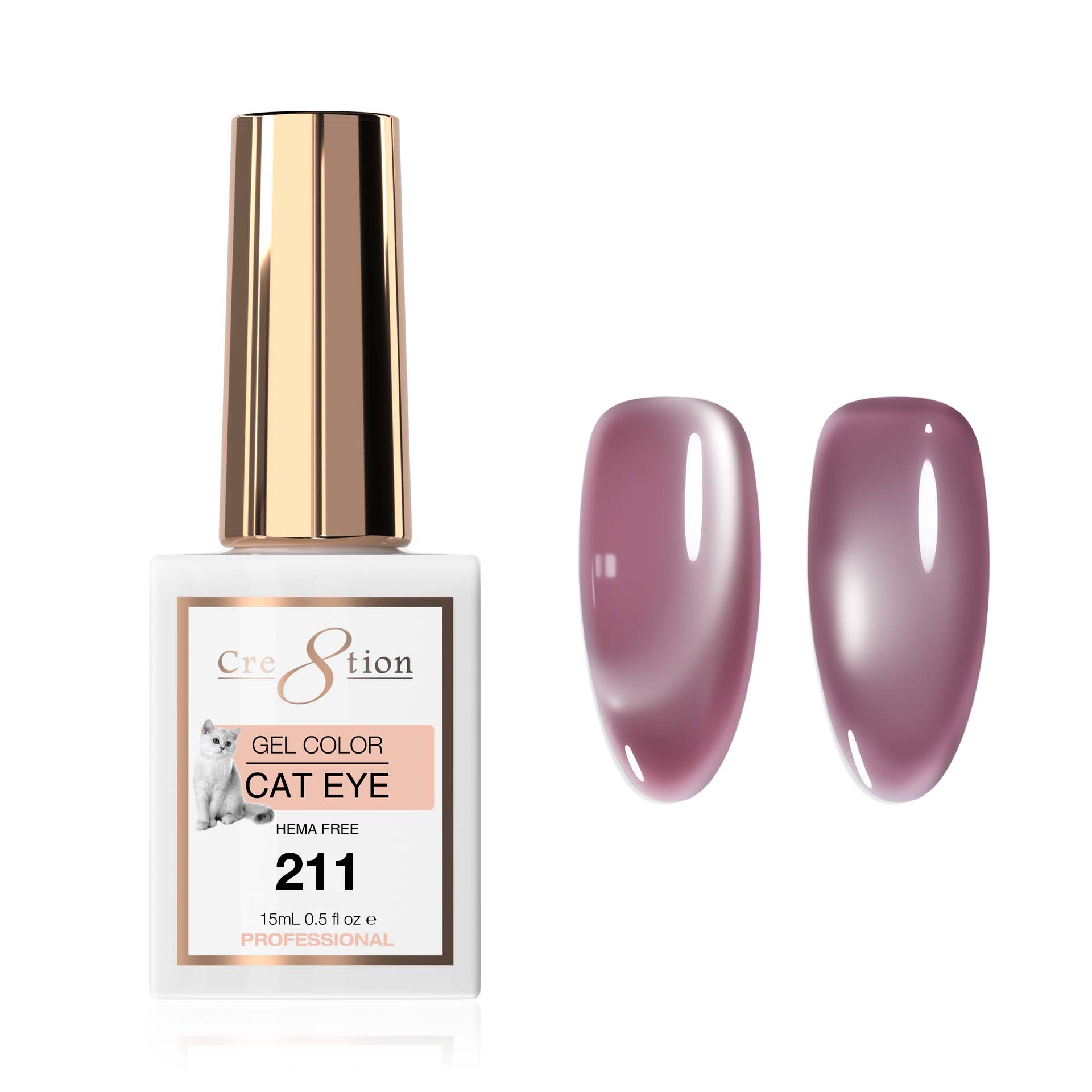 Cre8tion Cat Eye Soak Off Gel 0.5oz 211