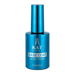 Lọ sơn lót móng tay KAT Beauty Base Coat Gel màu xanh dương kim loại bóng bẩy từ My Store